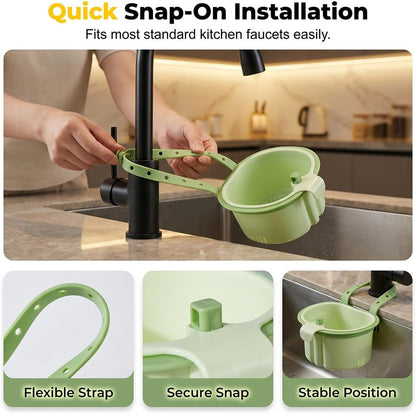 2026 New Cactus Kitchen Sink Strainer Basket, Sink Drain Strainer Self-Cleaning Faucet Hanging Filter Basket, Presses to Release Waste Baskets Cactus Strainers for Residues Separation (Bronw (1PCS))