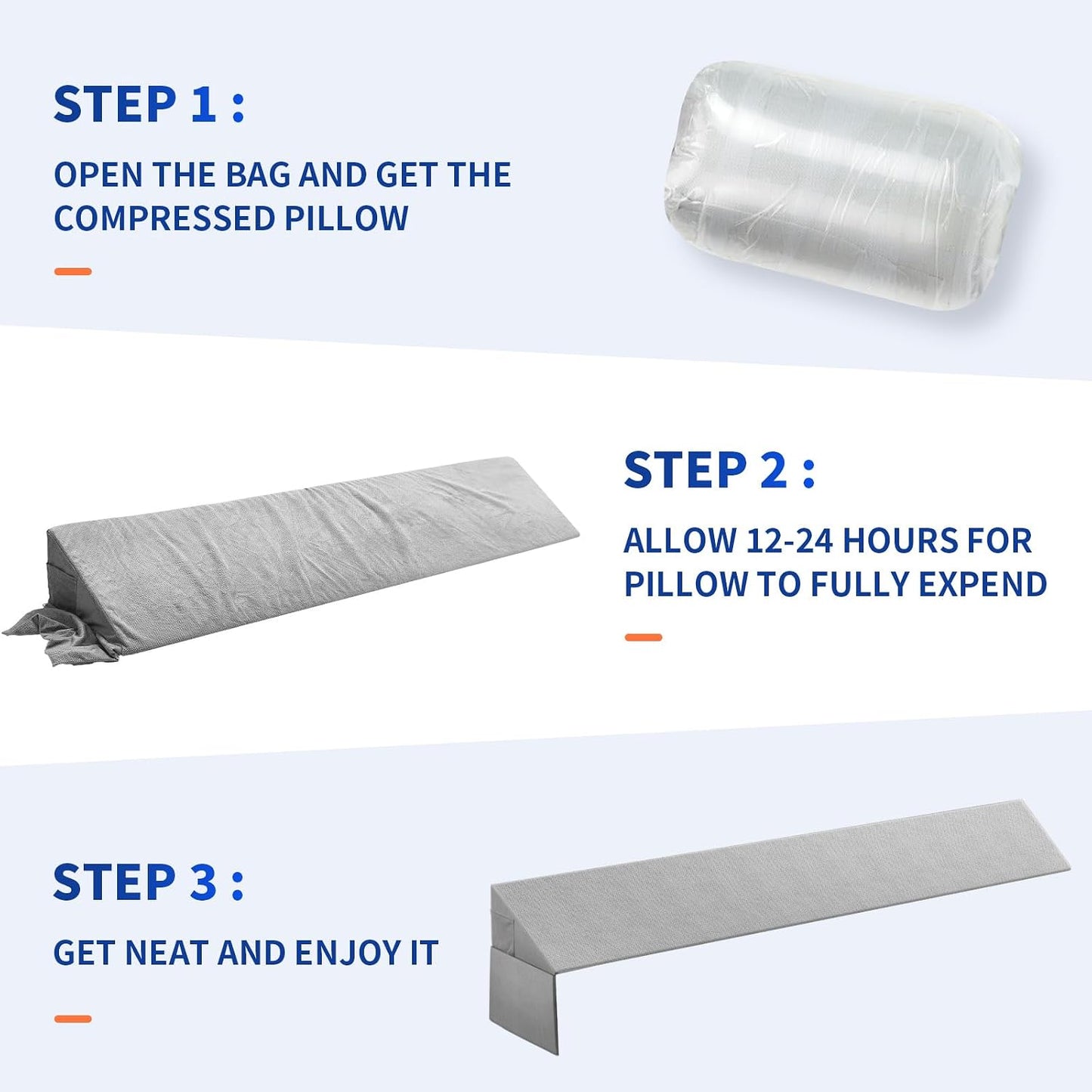 Krightlink Bed Wedge Pillow for Headboard Gap Filler Twin Size | Mattress Gap Filler(0-8") Bed Wedge Between for Your Headboards and Mattress Triangle Foam Bloster Pillow Wedge