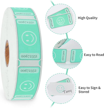 L LIKED Smile Raffle Tickets Roll 1"x2" for Events 1000 Pink | Smile Face Design, Perforated with Consecutive Numbers, Great for Entry, Class Reward & Fundraiser