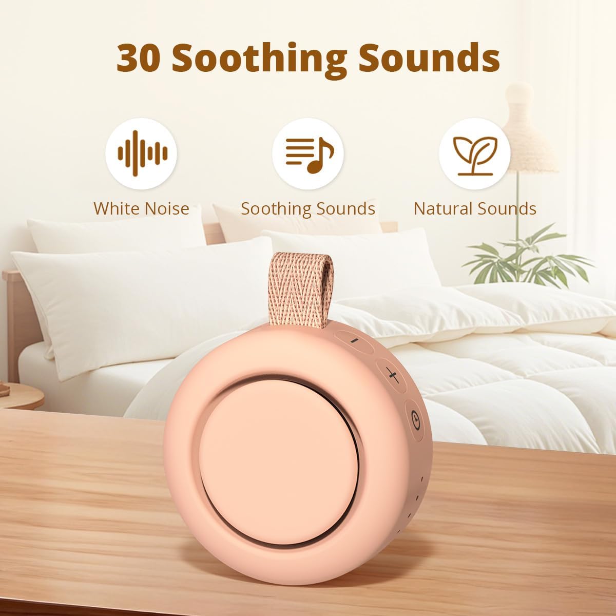 Portable Sound Machine Battery White Noise Machine Baby Shushing Sleep Machine with 30 Soothing Sounds for Baby Kids Adults Pets 4 Timers Memory Function Pink Noise Machine for Home Travel Office