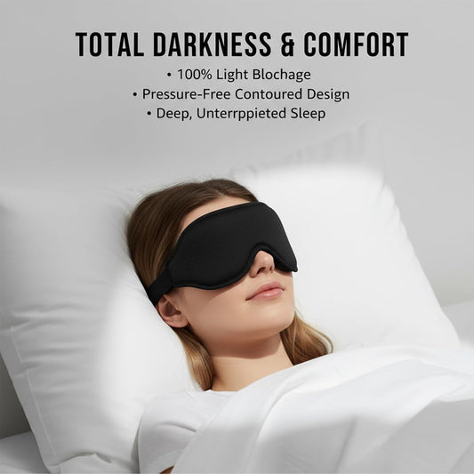 3D Sleep Mask for Side Sleepers, Cooling Gel Eye Mask for Sleeping, Zero Pressure Blackout Night Blindfold, Adjustable Strap for Men Women Travel