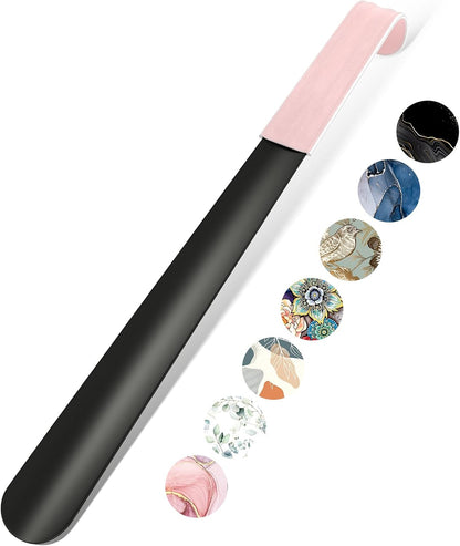 16.5 Inch Long Handle Shoe Horn for Seniors Men Women Kids, Metal Shoe Horns for Boots
