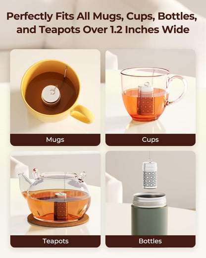 Reinmoson Mini Tea Strainer for Loose Tea Fine Mesh Tea Infuser 1.2”x2.2”