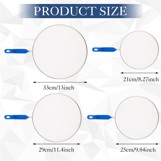 8 Inch Grease Splatter Screen Guard Stainless Steel Splash Screen Protector Guards with Handle Splash-Proof Frying Pan Mesh Pot Lid Cover for Kitchen Cooking Gadgets