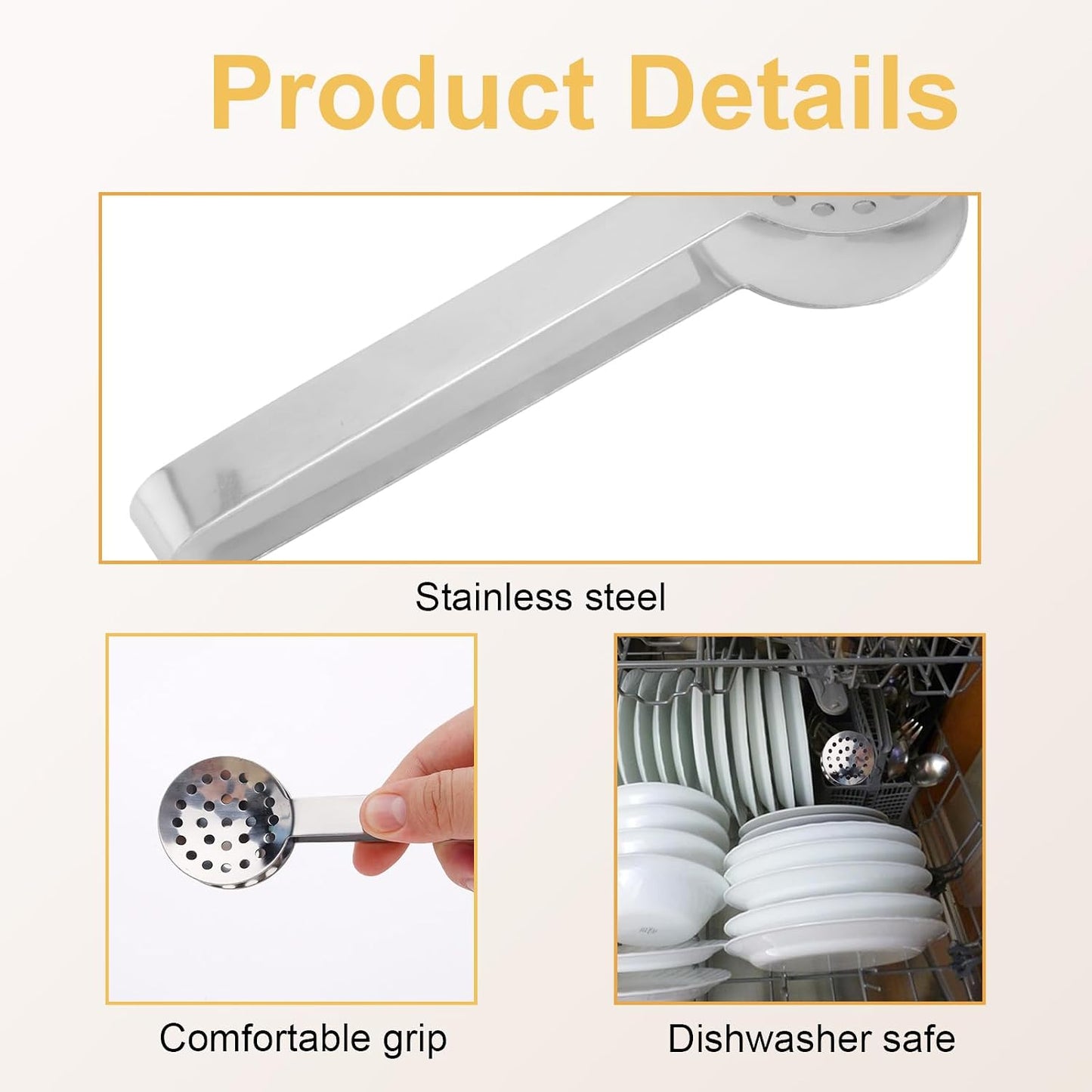 2pcs Tea Bag Squeezer Tongs, Stainless Steel Teabag Clip Holder Strainer Dispenser Gripper Picker Spoon Accessories for Tea Drinkers Gifts(Silver, Gold)