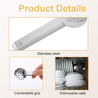 2pcs Tea Bag Squeezer Tongs, Stainless Steel Teabag Clip Holder Strainer Dispenser Gripper Picker Spoon Accessories for Tea Drinkers Gifts(Silver, Gold)