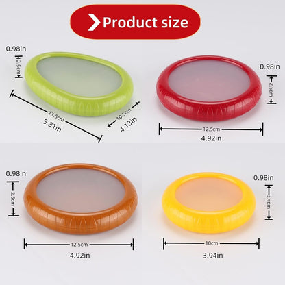 Silicone Avocado Saver Onion Storage, Set of 4 Reusable Fruit Containers for Fridge,Airtight Fresh Vegetable Keeper for Garlic, Onions, Lemon Freshness Box