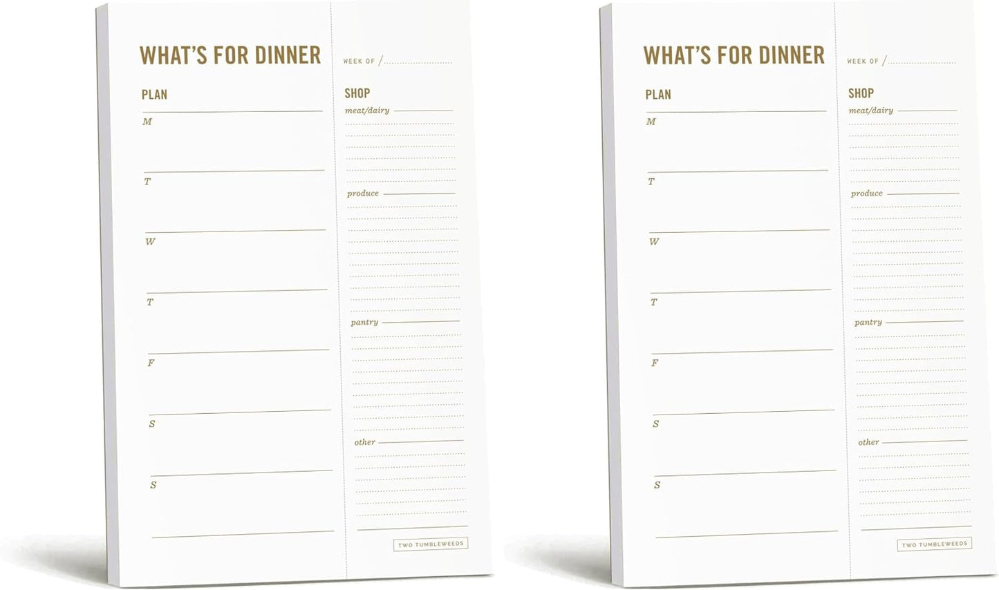 Meal Planning Notepad - What's for Dinner Weekly Meal Planner and Grocery List Magnet Pad with Tear-Off Shopping List - Family Dinner Menu for Fridge & Meal Prep - 6x9” - 50 Sheets