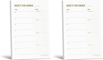 Meal Planning Notepad - What's for Dinner Weekly Meal Planner and Grocery List Magnet Pad with Tear-Off Shopping List - Family Dinner Menu for Fridge & Meal Prep - 6x9” - 50 Sheets