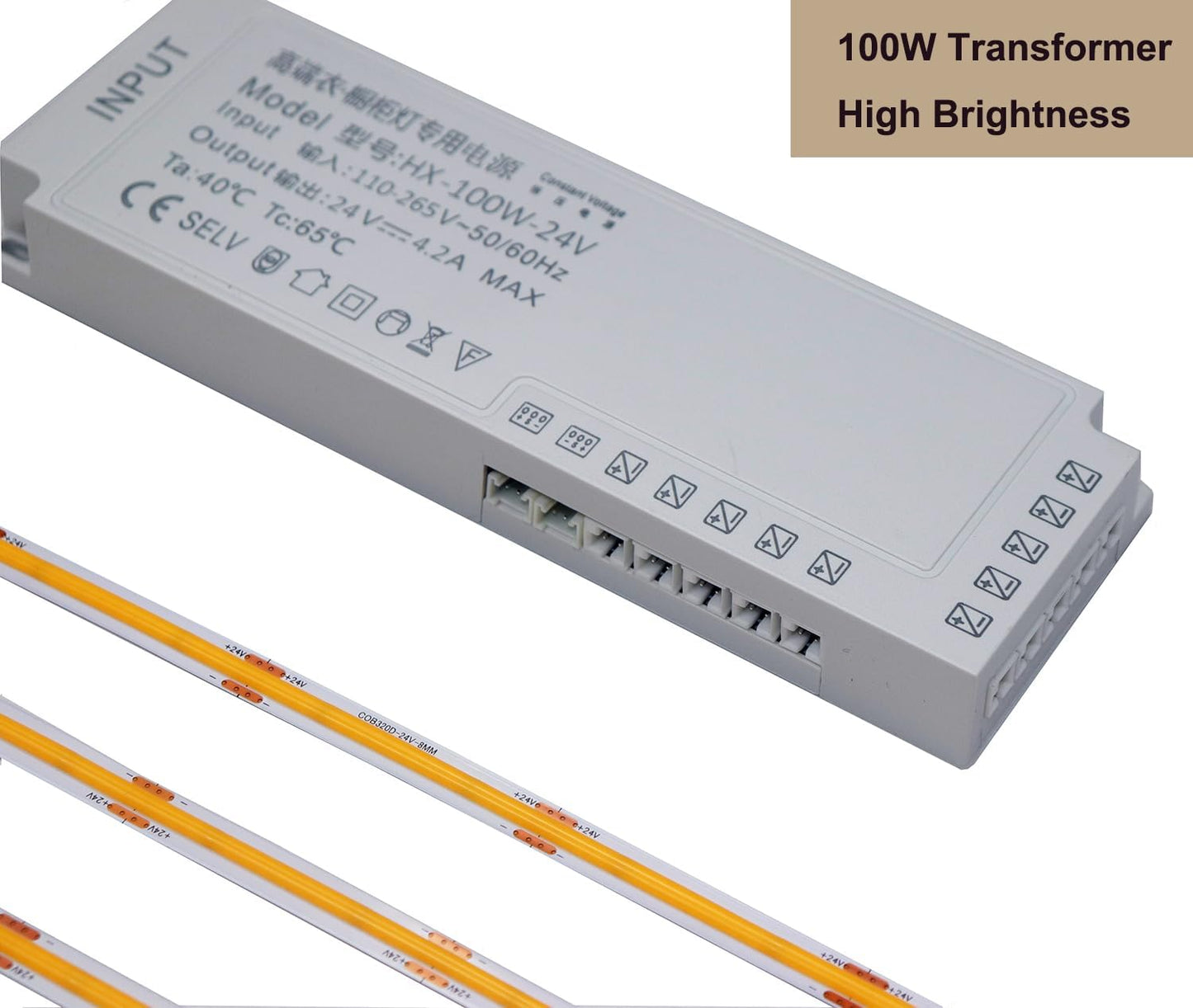 4 x 5Ft Under Cabinet Lights Kit, Motion Sensor COB LED Strip,for Kitchen Cabinets,Cupboards, Closets, Stairs, Pantry,Shelf, Desk, and Bed (Warm White 3000K, 4 * 5Ft)