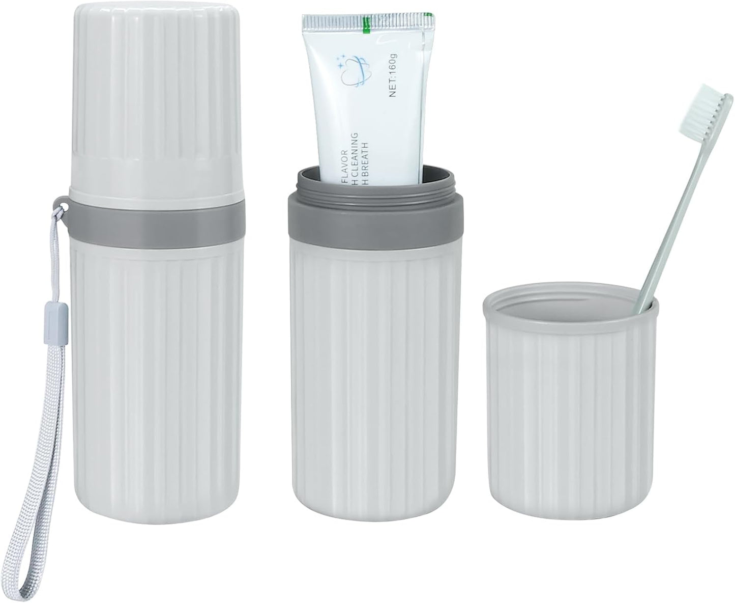 Mulbozy 4 Packs Portable Travel Toothbrush Case, Breathable Plastic Toothbrush Holder for Home, Travel, Business, Camping, School