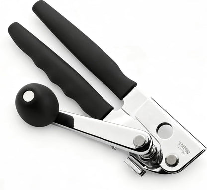 Heavy Duty Manual Can Opener - Smooth Edge Safety Cutting with Magnetic Lid Lifter, Ergonomic Non-Slip Handles, Built-in Bottle Opener, Stainless Steel Kitchen Tool