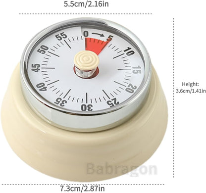 Visual Timer, 60-Minute Magnetic Mechanical Kitchen Timer Green | Stainless Steel Manual Countdown Timer with Loud Alarm for Cooking, Fitness, Office