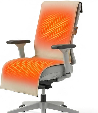 Heated Seat Pad Cushion Extra-Long Chair Heating Pad 10000mAh | Battery Pack, Waterproof 3S Fast Heat for Full Back Hips & Legs, Office Chair, Camping, Fishing & Home