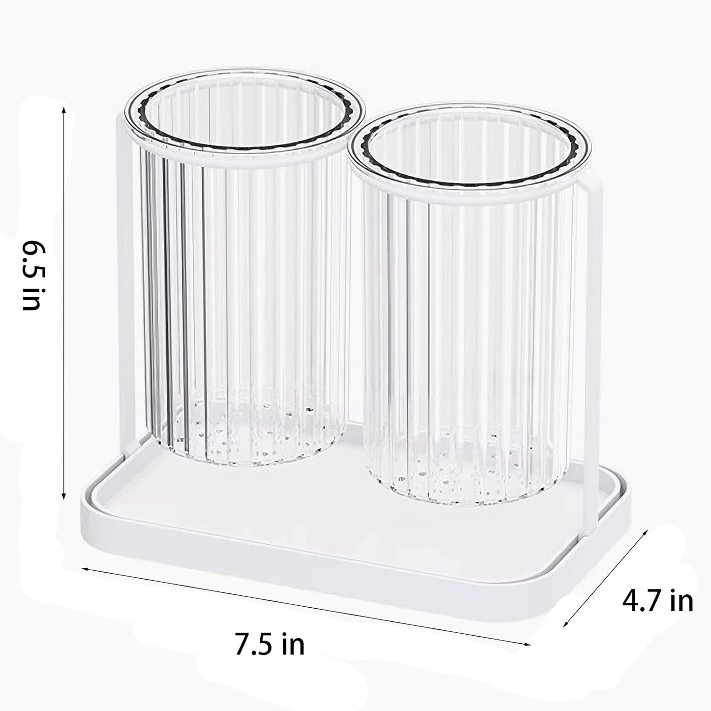 Toothbrush Holders with Drain Tray, Hanging Toothbrush and Toothpaste Holder Organizer Bathroom Caddy Countertop for Toothpaste, Razors, Electric Toothbrush - Clear | Detachable, Easy to Clean, Bathroom Organizer for Electric Toothbrush, Razors