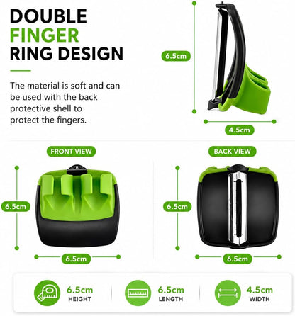 2-Finger Vegetable Peeler – Ergonomic Fruit & Vegetable Peeler with Secure Finger Grip, Sharp Stainless Steel Blade, Easy-Control Kitchen Peeling Tool for Carrots, Potatoes, Cucumbers & More
