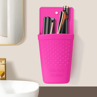 ZAKRA Curling Iron Holder,Heat Resistant Silicone Holder for Flat Iron,Hair Straightener,Hot Hair Tools,Vanity Accessories Organizer.(Grey)