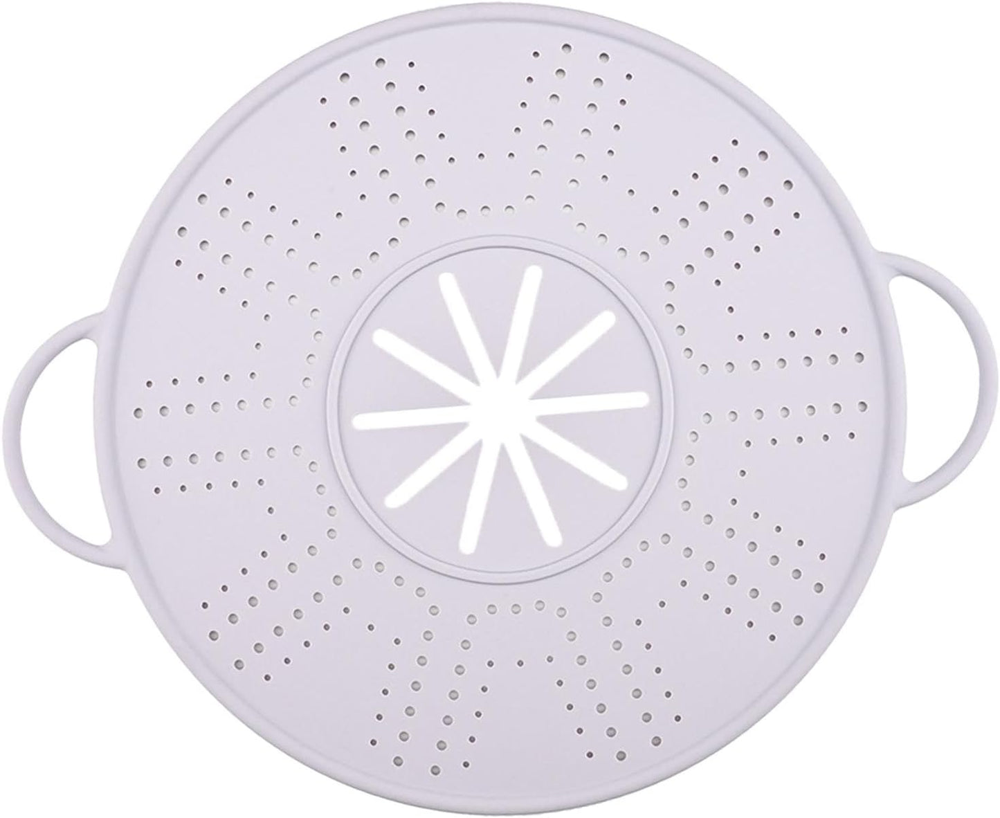 Spill Stopper Lid Silicone Boil Splatter Screen Pot Cover with Double Handles Anti Overflow Mat Heat Resistant for Cooking and Steam, Green