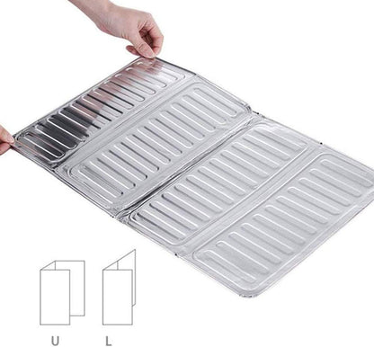 2Pcs Disposable Oil Splash Guard Aluminum Foil Gas Stove Oil Splatter Screen Board Cooking Frying Oil-Proof Splash Kitchen Tool Suitable for kitchen and dining room(Silver)