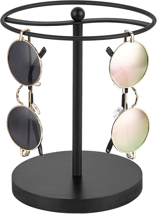Mkono Sunglasses Organizer, Metal Glass Holder Storage Stand Display 1 Pack | Space-Saving, Holds 12 Eyewear Pairs, Sturdy Build, Clear Display, All Eyewear Types, for Table, Dresser, Desk, Countertop