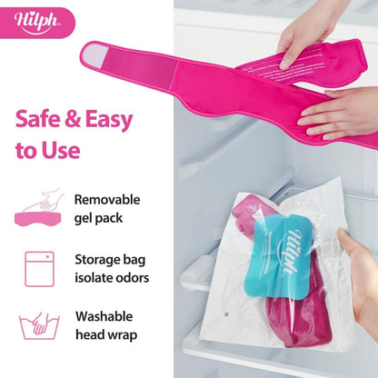Hilph Headache Ice Pack Wrap, Adjustable Migraine Ice Head Wrap