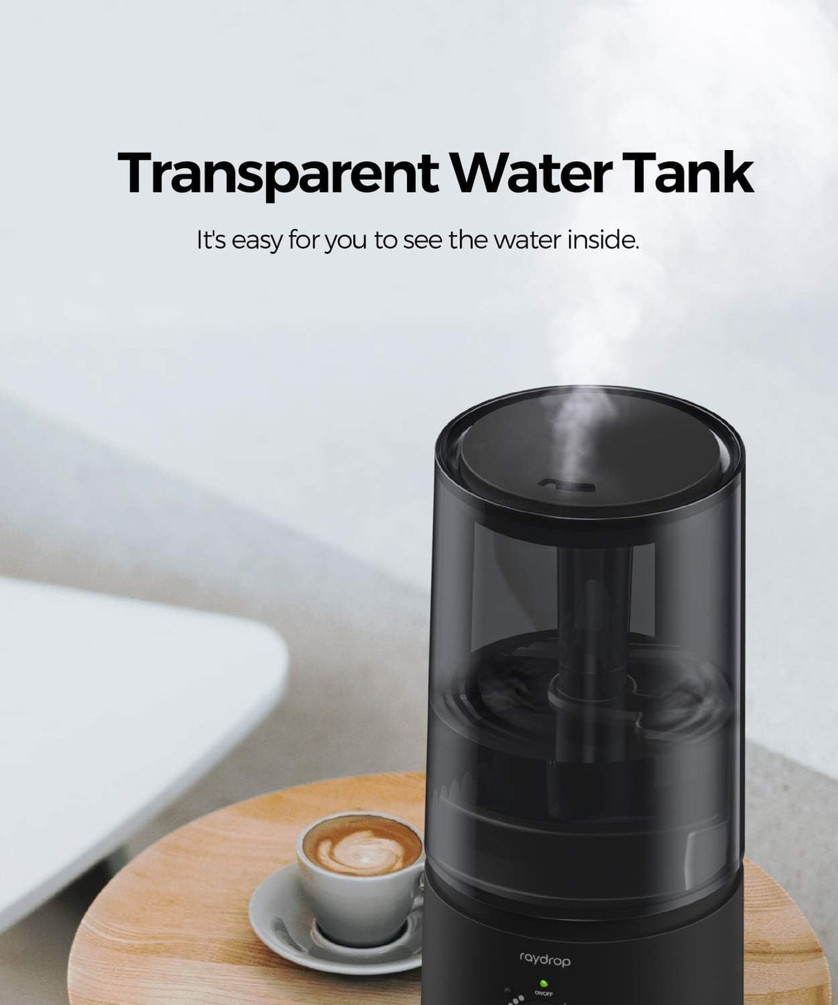 raydrop 1.7L Cool Mist Humidifier for Bedroom Nightstand