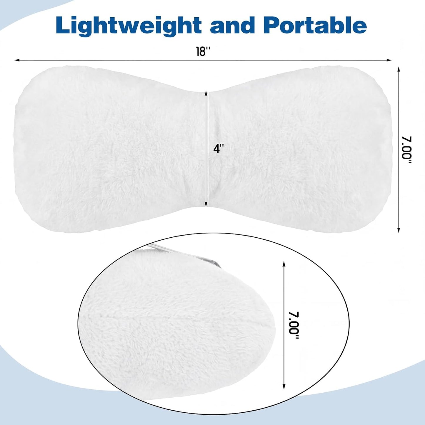 Colingmill 1 Pc Neck Pillow for Recliner Headrest Pillow Bone Shaped Chair Plush with Adjustable Strap Neck Support and Pain Relief Curve Head Cushion for Car Travel Airplane (Grey)