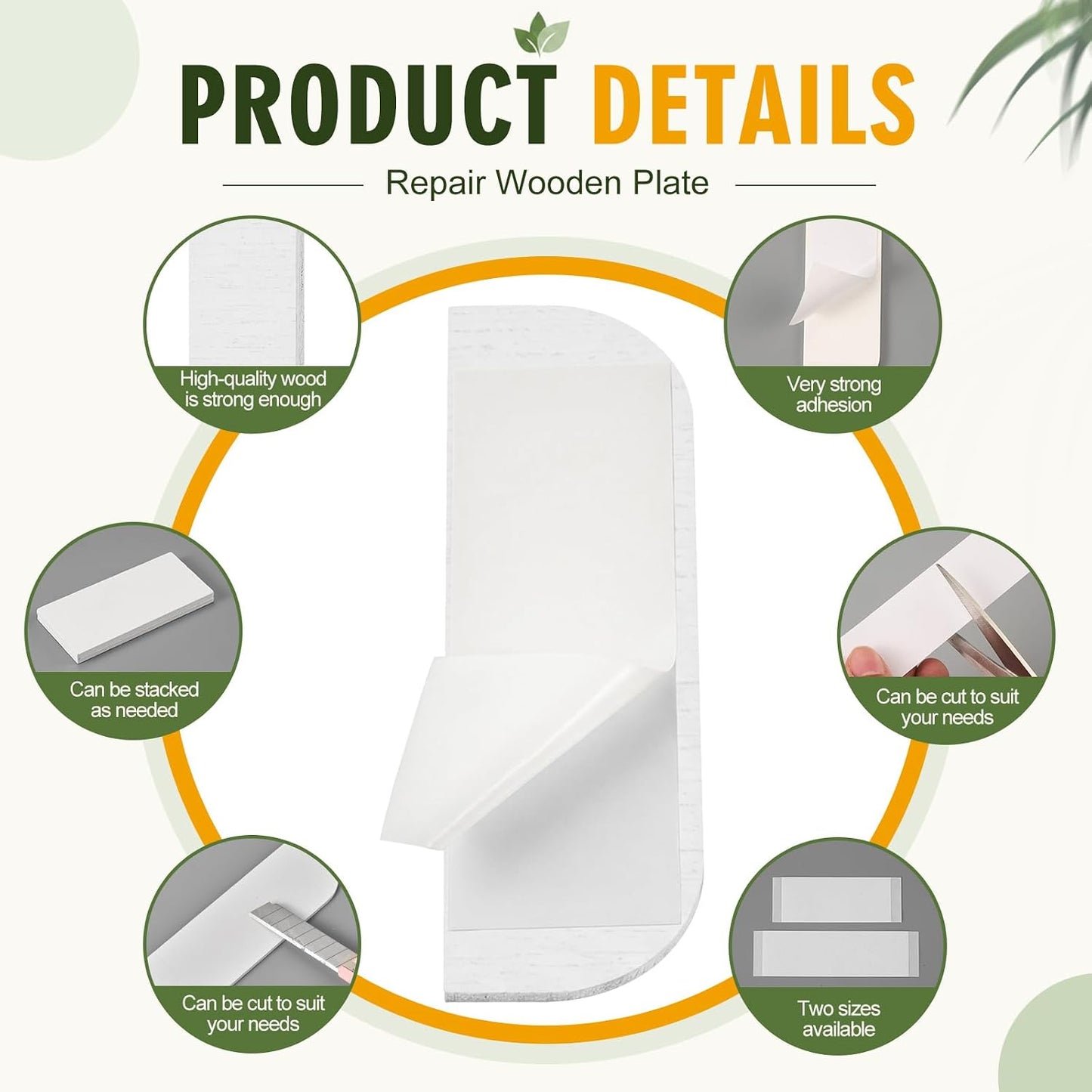 24 Set Wooden Hinge Filler Plates Kit Door Hinge Repair Plate for Kitchen Cabinet Hinges Door Cover Plate Hole Cover Fillers with Double Sided Tape(Log)