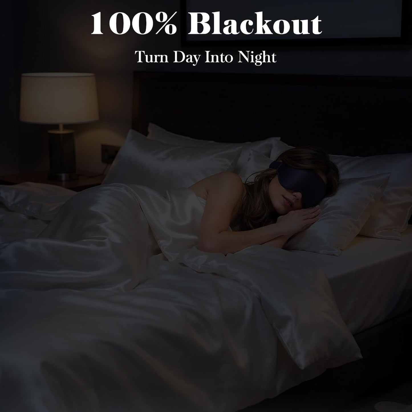 Fygrip 3D Eye Mask Sleep Mask for Men & Women, 100% Pressure-Free & Light Block-Out Eye Mask for Sleep with Easy Adjustable Strap, Night Eye Cover for Travel, Black