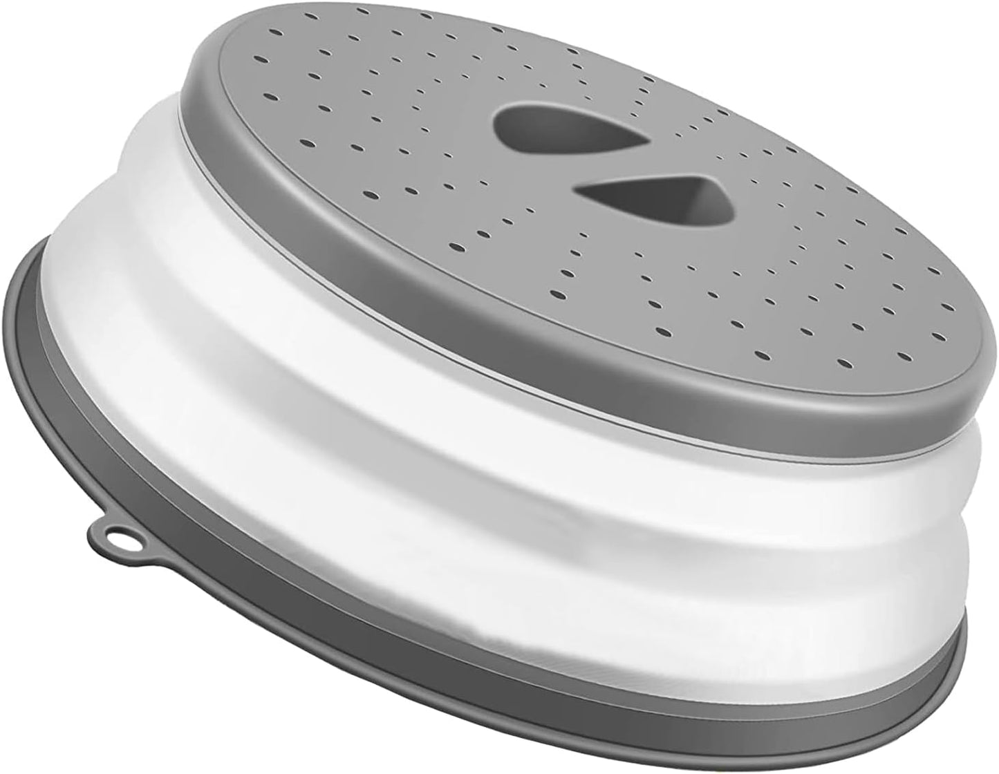 12“ Large Microwave Splatter Cover & Silicone Mat,12 Inchs Vented Collapsible Guard dish Plate lid & Round Kitchen mat for food