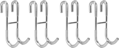 Shower Door Hooks (2-Pack), Towel Hooks for Bathroom Frameless Glass Squeegee Hooks, Black