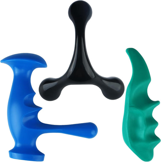 Massage Tool Set, Trigger Point Massage Tool Kit with Thumb Saver, Deep Tissue Manual Back Massager, Pressure Point & Muscle Knot Remover for Neck, Back, Shoulders, Legs