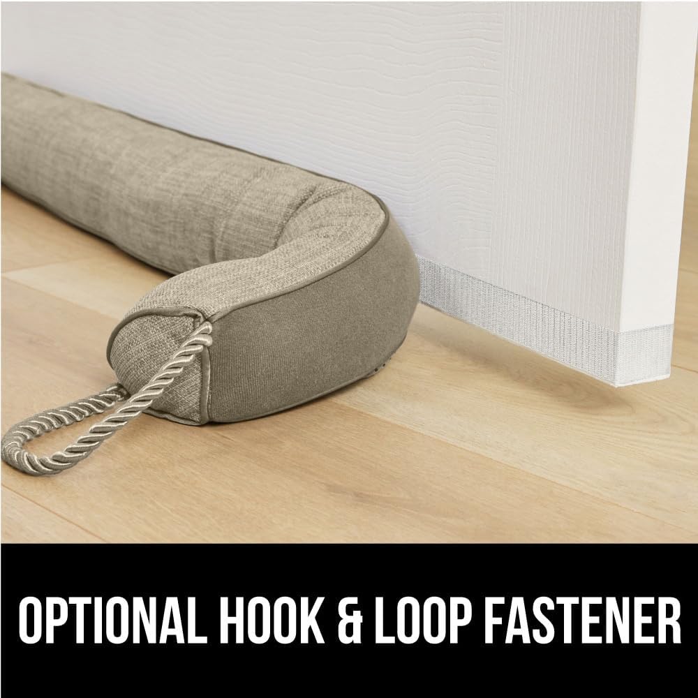 GORILLA GRIP Door Draft Stopper for Bottom of Doors, Cold Air Insulation Sweep, Weather Stripping Seal Noise, Soundproofing, Warmth Sealer, Easy Install Gap Filler, Home Essentials, 32 Inch, Gray