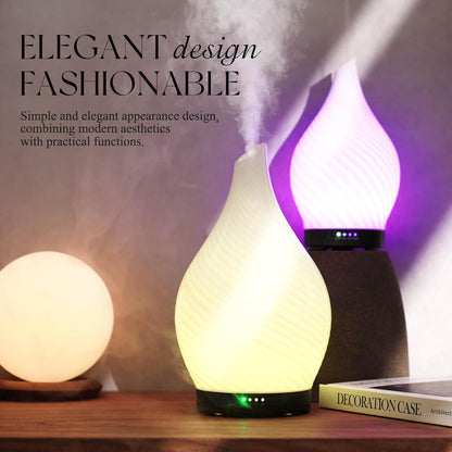 Porseme Essential Oil Diffuser 280ml Handmade Glass Diffuser 7H Runtime | Elegant Handmade Glass Aroma Diffuser with 7-color LEDs, Quiet Aromatherapy and Safe Auto Shut-off, Perfect for Gifts