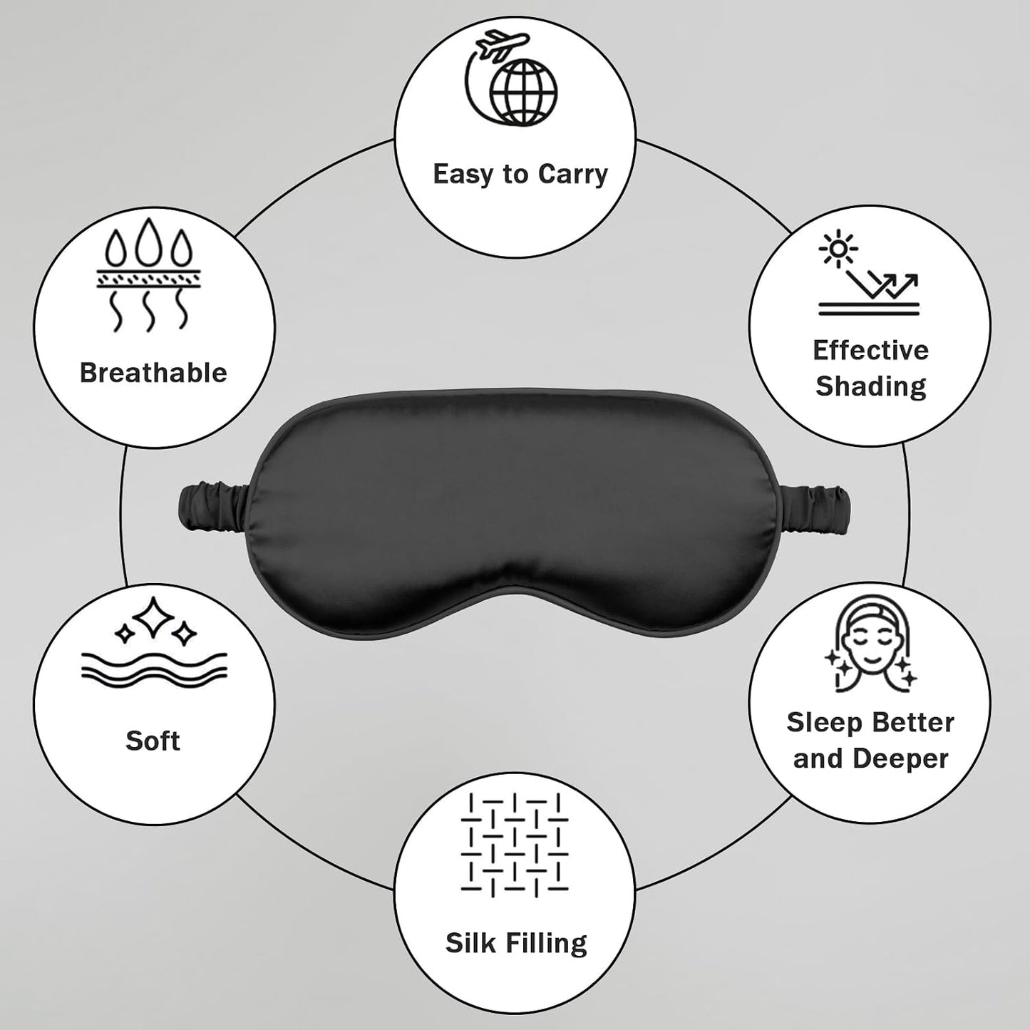 Amrules Sleep Mask Set of 2, Adjustable Silk Eye Mask for Sleeping, Soft Sleeping Eye Shade Cover for Women, Good for Blocking Light, Reducing Puffiness, Enhancing Sleep Quality (Blush Pink & Black)