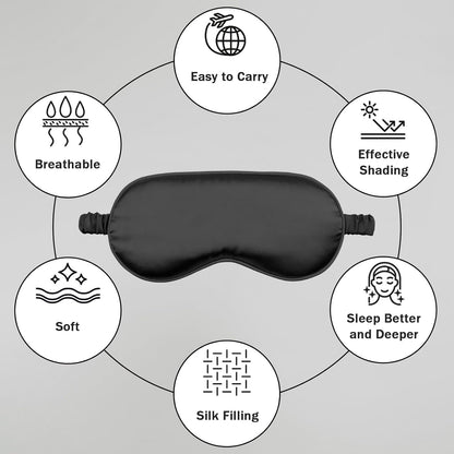 Amrules Sleep Mask Set of 2, Adjustable Silk Eye Mask for Sleeping, Soft Sleeping Eye Shade Cover for Women, Good for Blocking Light, Reducing Puffiness, Enhancing Sleep Quality (Blush Pink & Black)