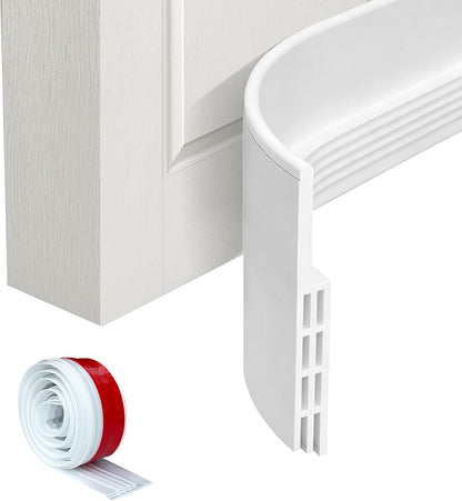 White Door Draft Stopper 39 Inch, Adhesive Under Door Bottom Sweep | Weather Stripping Door Bottom Seal, Soundproof Thermal Insulation Door Gap Filler for Interior Exterior Doors Noise Blocker