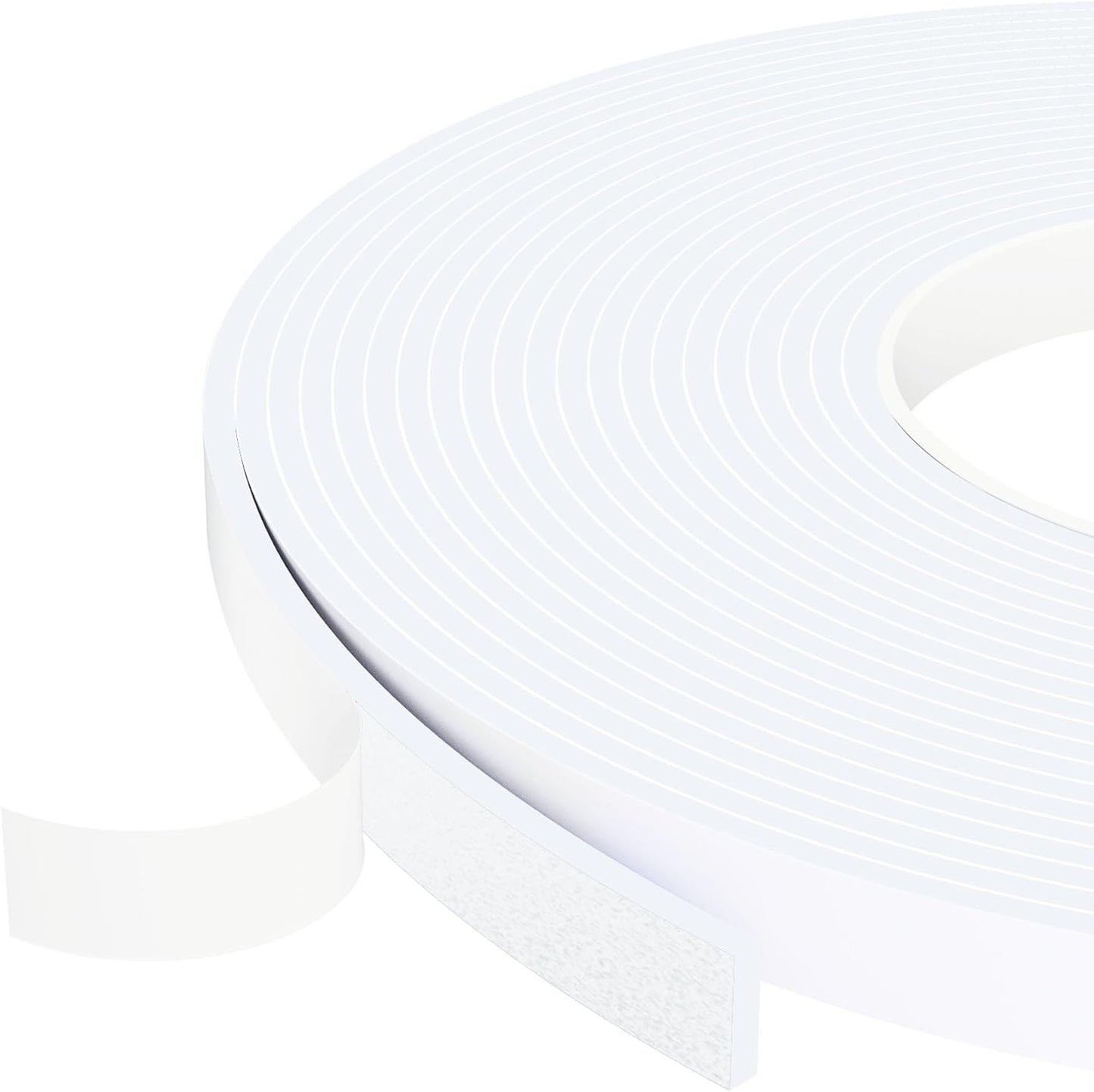 1 in Wide x 1/8 in Thick x 33FT Foam Weather Stripping Door Seal,Window Sealing Tape，Single-Sided Self-Adhesive Insulation Sealing Strip White