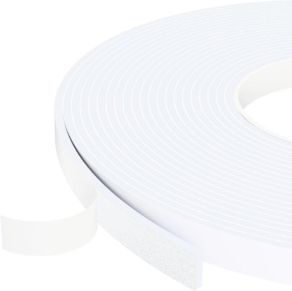 1 in Wide x 1/8 in Thick x 33FT Foam Weather Stripping Door Seal,Window Sealing Tape，Single-Sided Self-Adhesive Insulation Sealing Strip White