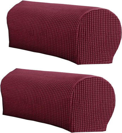 LINGXIYA Stretch Plush Armrest Covers, Spandex Armrest Slipcovers, Set of 2