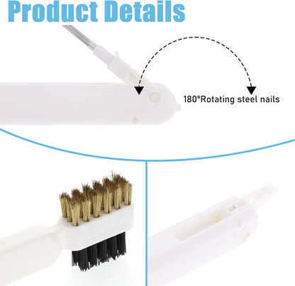Kitchen Cleaning Scrub Brush Deep Gas Stove Brass Wire Brush with Stiff Bristles & Cooktop Scraper Stainless Steel Scrubber for Range Hood Grease Grime Rust Cleaner for Pot Pan Household Cleaning Tool