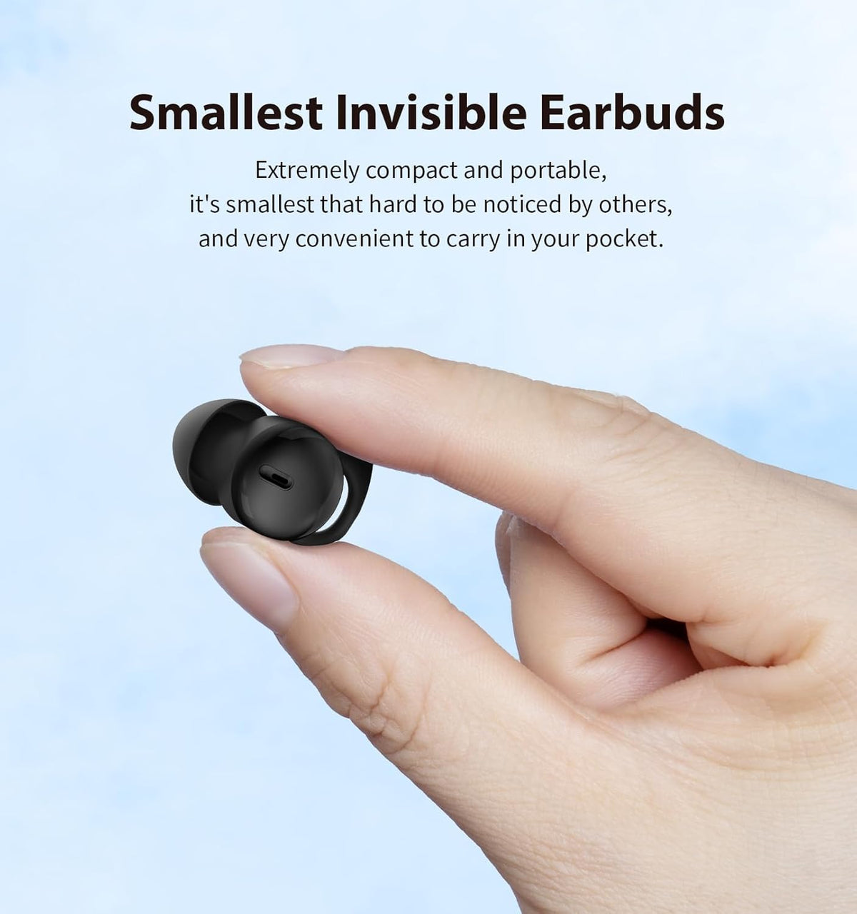 Invisible Sleep Headphones, Mini Sleep Earbuds for Side Sleepers (Beige)