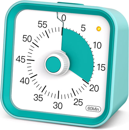 Visual Timer for Kids, Countdown Timer with Pause Function, White | Timer for Kitchen Cooking, Classroom, Study, Toddler, ADHD, Cute Timer Clock, Alarm 3 Volume Levels, Light Indicator