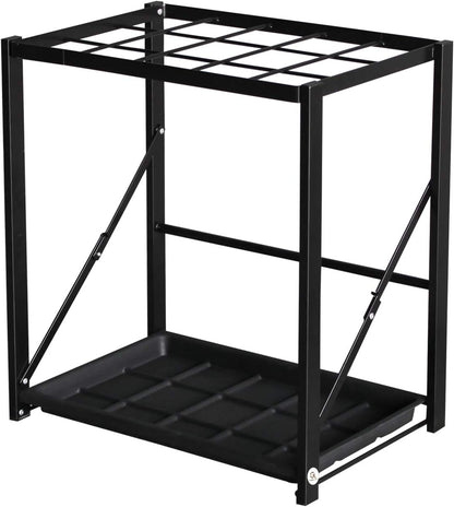 Folding Umbrella Storage Stand Rack Holder Organizer Free Standing Industrial Umbrella Rack for Entryway Home Commercial Office Hotel Entry Hallway Patio Décor with Removable Drip Tray