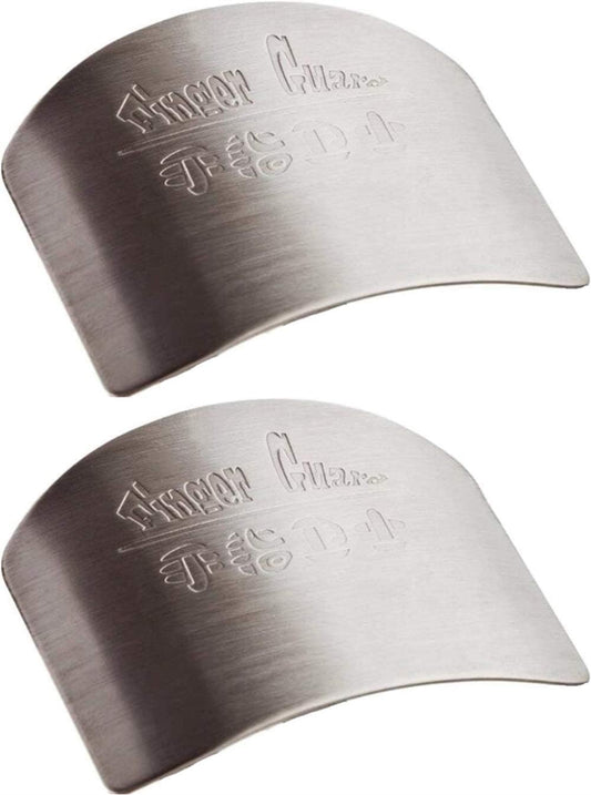 Finger Guard for Safe to Slice Cutting Vegetables Fruit- 2PCS, 304 Stainless Steel Finger Hand Protector Kitchen Tool Guard, Present for Thanksgiving, Wife, Mothers, Children;