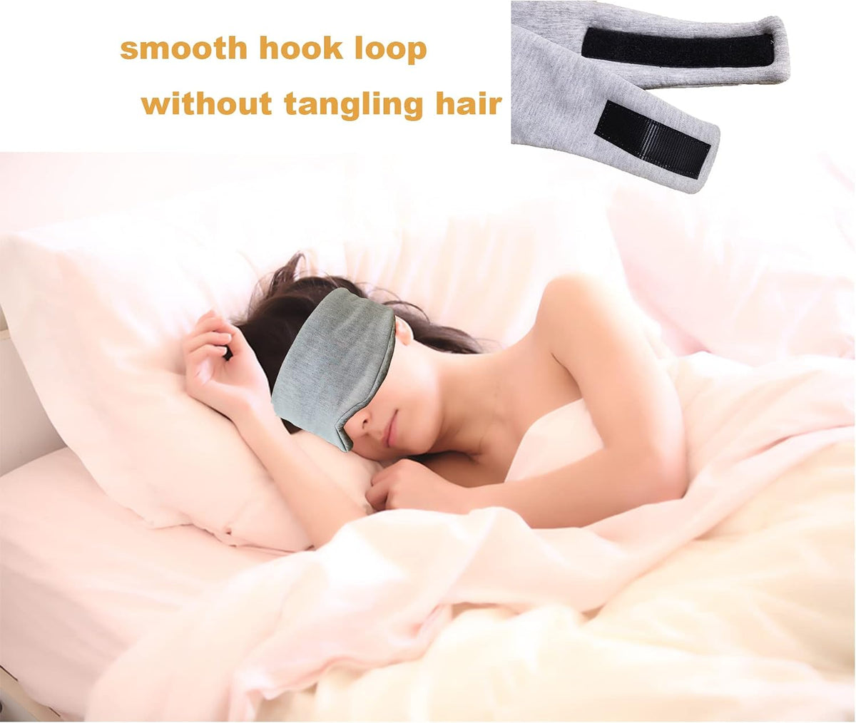 FAN WU Cotton Sleep Mask with Travel Pouch, Zero-Pressure Blackout Mask