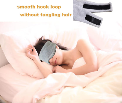 FAN WU Cotton Sleep Mask with Travel Pouch, Zero-Pressure Blackout Mask