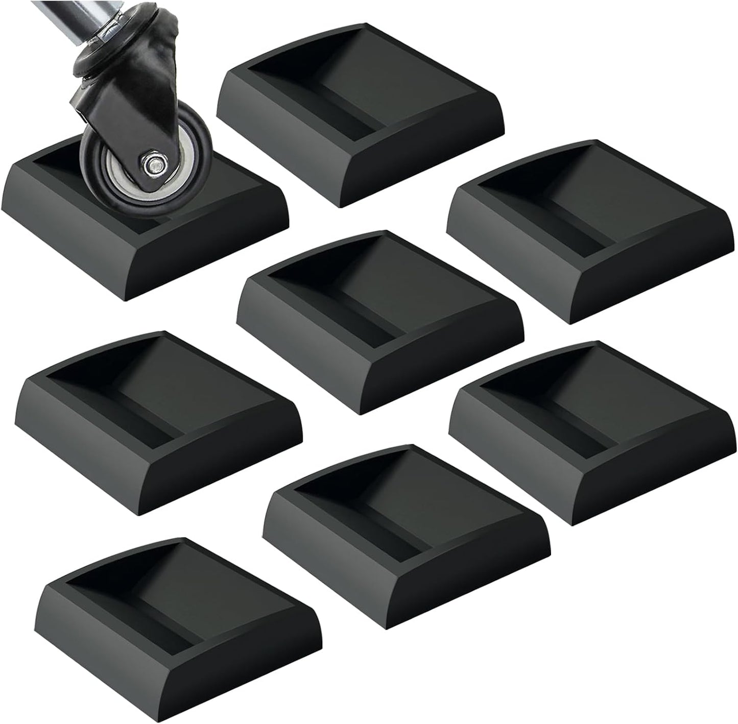 WELLGO Bed Stoppers & Furniture Cups 3"x3" 4Pack - Premium Silicone Casters Furniture Wheel Stoppers fit All Wheels of Furniture, Sofa Bed Chairs-Made up of Solid Silicone Prevents Scratches