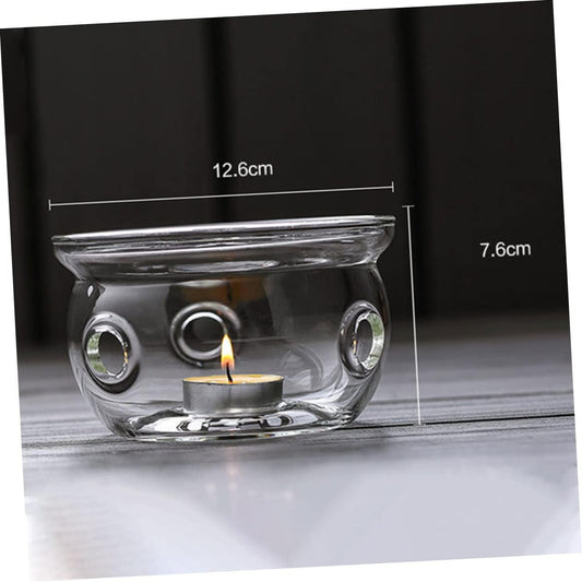 1pc Insulated Glass Base Heating Stand for Teapot Practical and Stylish Design for Home Tea Parties Keeps Tea Warm Without Candle