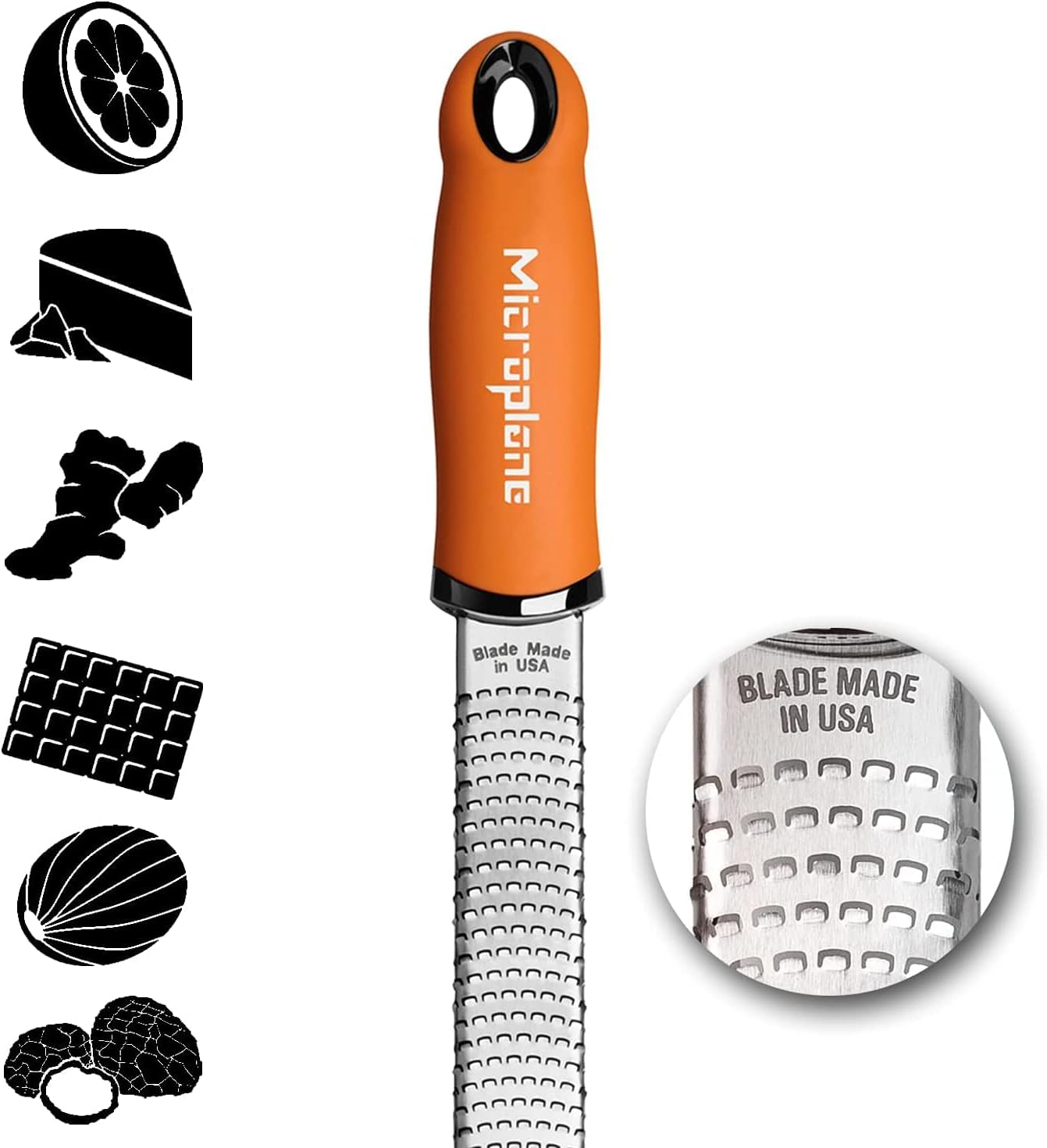 Premium Classic Series Zester - Lipstick Pink | Lemon Zester tool, Hard Cheese & Vegetable Grater | For Citrus, Parmesan Cheese, Garlic, Ginger, Nutmeg | Fine Stainless Steel Blade, Made in USA